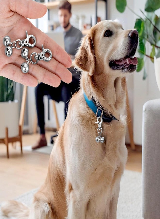 Zelphvt Bells for Collars, 2 Pcs Pet Hanging Ring, Bells for Dog Collars Silver Bell Accessories for Dog & Cat Stainless Steel Bell Necklace Dogs Training Collar Charm with Heavy Duty Snap Clips - Image 5